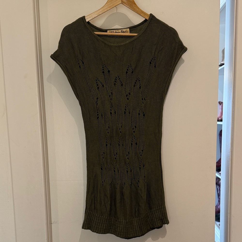 Aqua Blu Olive Knit Tunic Top or sweater dress